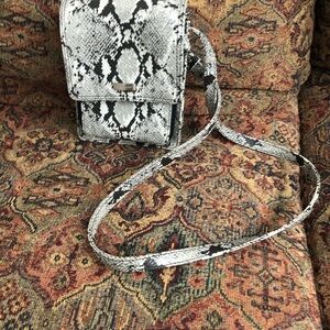 Nine West Faux Snakeskin Crossbody Bag With Built In Wallet